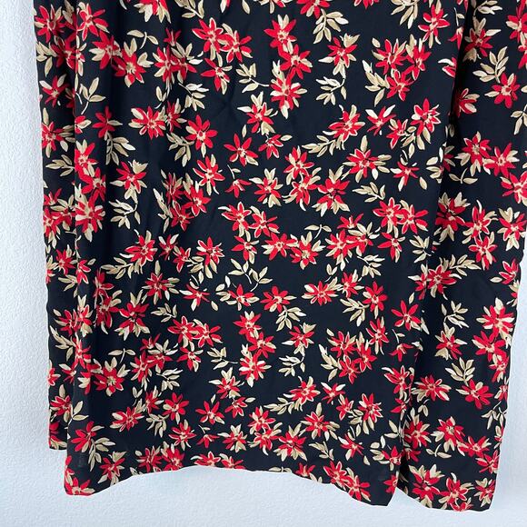 Pendleton Floral Maxi Skirt Womens XXL 2XL Black Red A-Line Casual - Picture 3 of 10